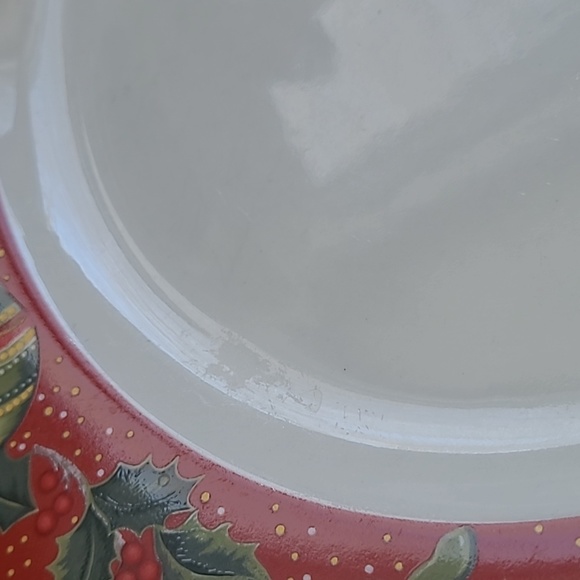 Set of 2 Vintage Gibson Boughs of Holly Christmas Dinner Plates ClaireMurray 11" - Picture 4 of 9